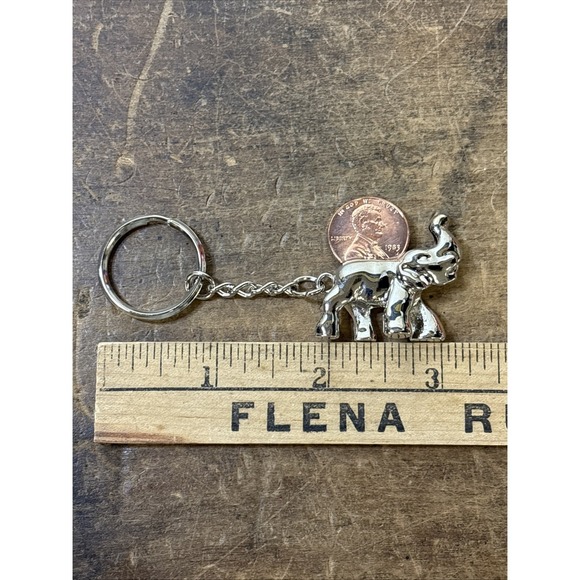 Lucky Elephant Lottery Scratcher Silver Toned Keychain  Lincoln Penny - Picture 5 of 7